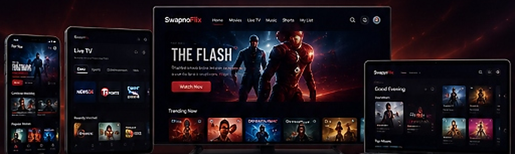 SwapnoFlix on Mobile, Tablet, Smart TV and Laptop